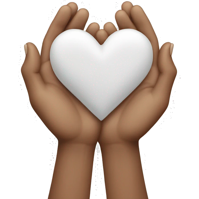 white hands showing heart emoji