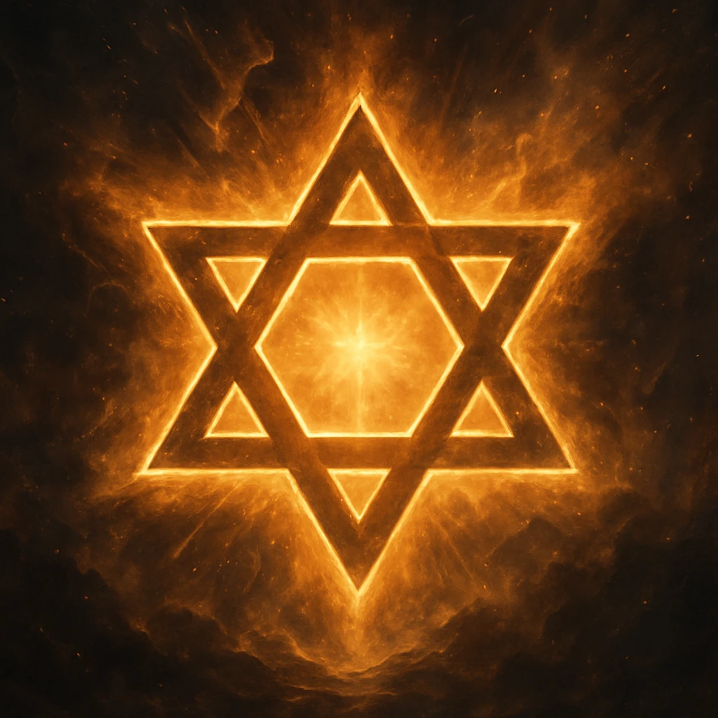 Star of David, glowing, powerful, epic style emoji