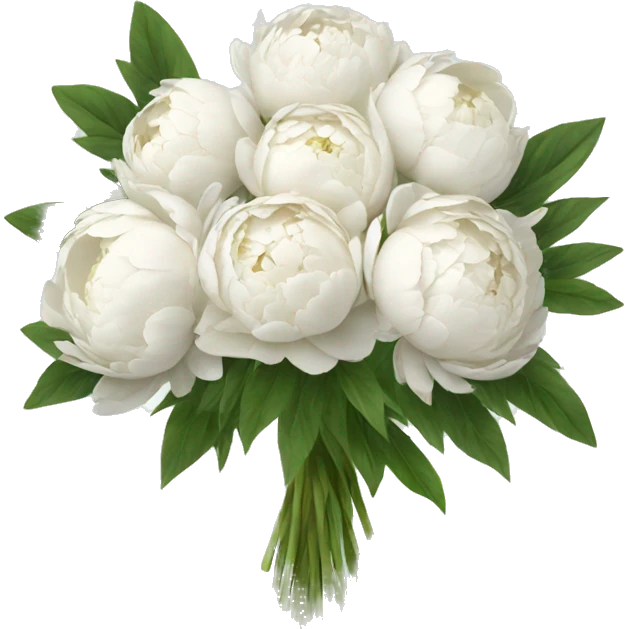 White peonies bouquet  emoji