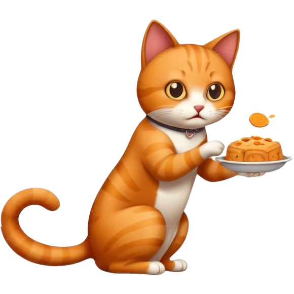 Orange cat stealing emoji