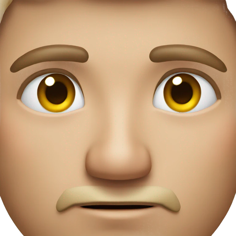 realistic portrait of male with stubble make him confused  emoji