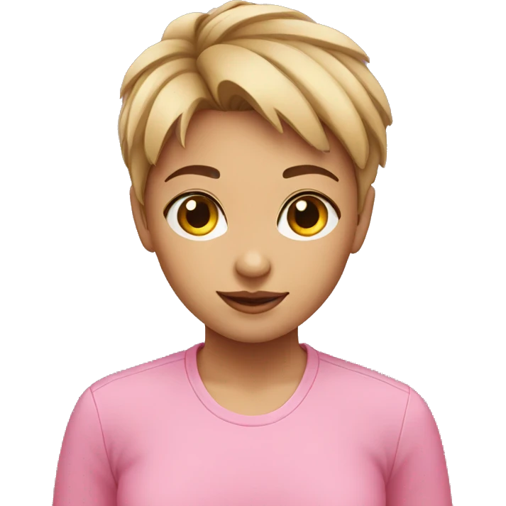 Short haired girl in pink shirt emoji