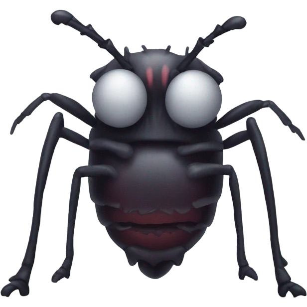 A scary bug with three legs emoji