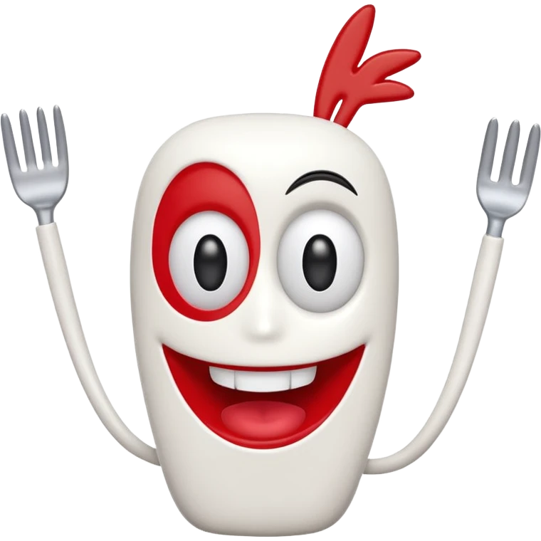 A fork mascot like forky in toy story emoji