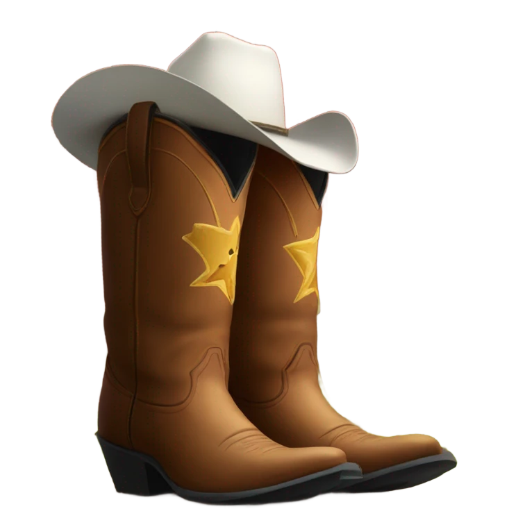 cowboy boots next to a barn emoji