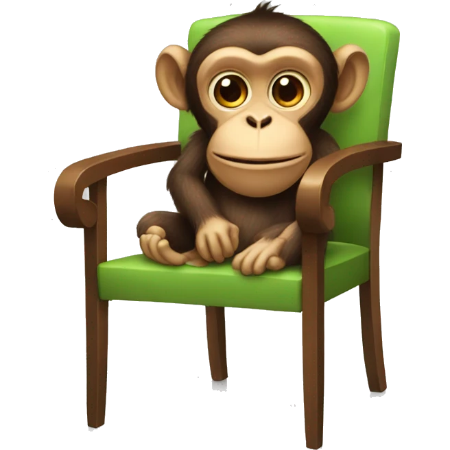 Monkey was sitting on a chair  emoji