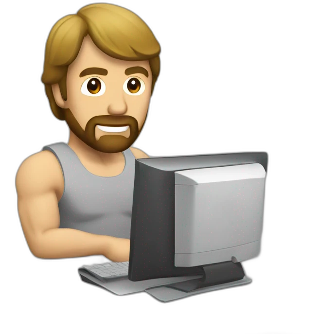 chuck norris on a pc emoji
