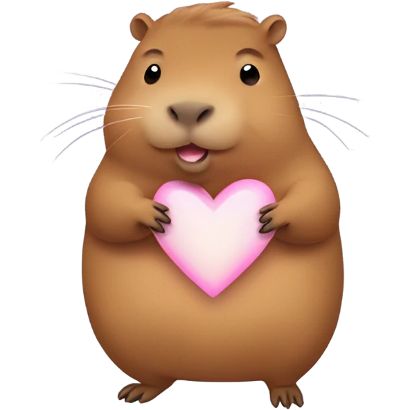 Capybara con corazón en manos enojado emoji
