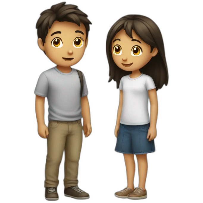 A boy talking to a girl emoji