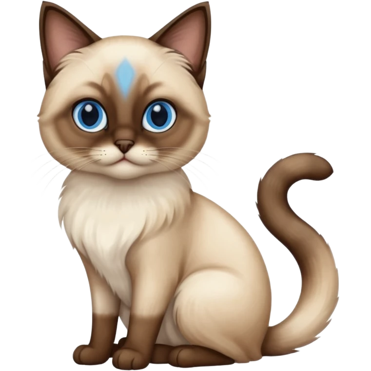 
Siamese cat: long hair fur blue eyes emoji