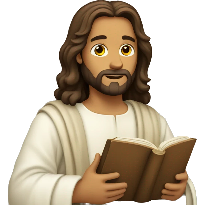Jesus Christ holding bible  emoji