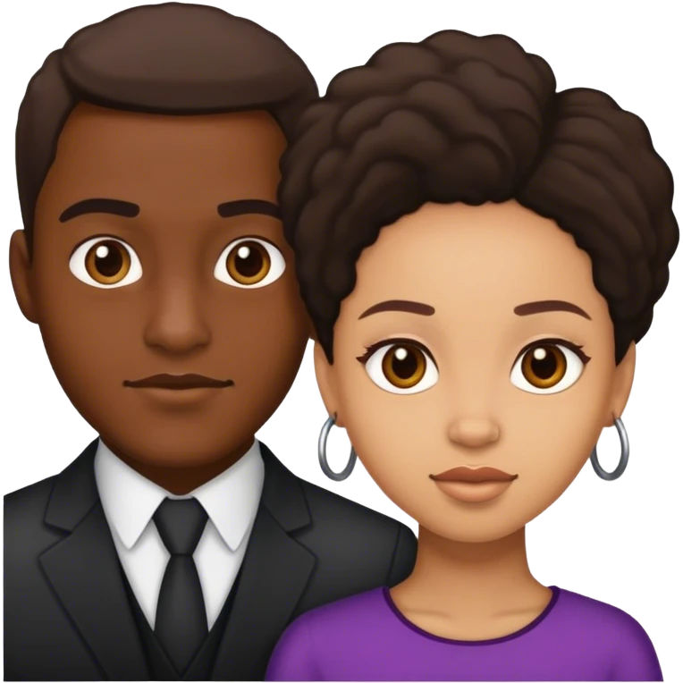 Couples light skin man dark skin woman emoji