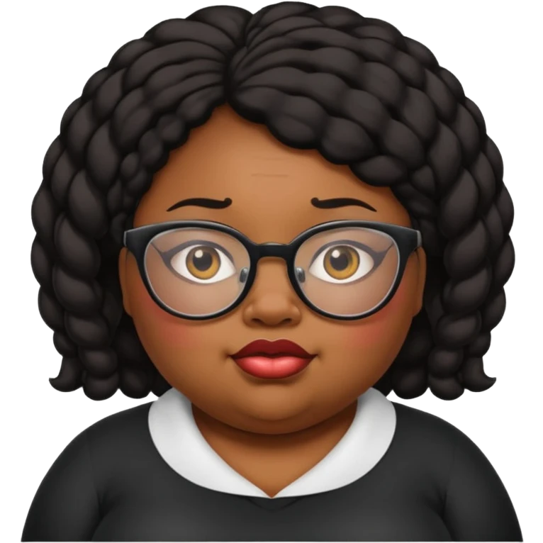 ugly black girl with glasses and fat butt emoji