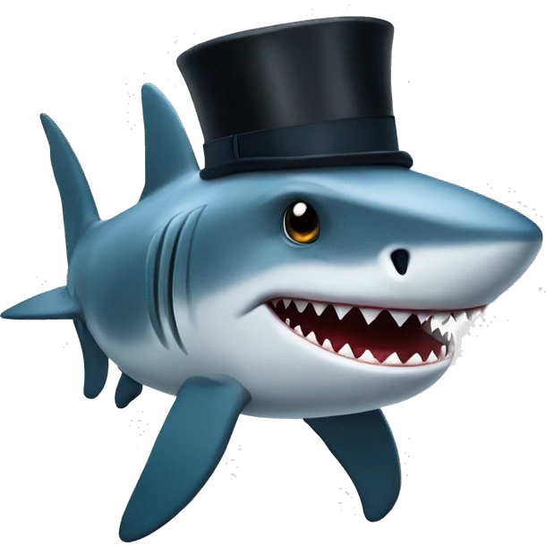 shark wiht tophat emoji