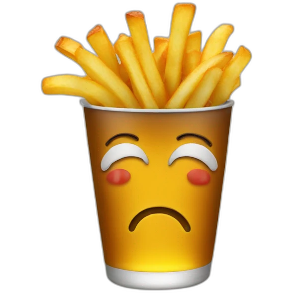 fries drinking beer emoji