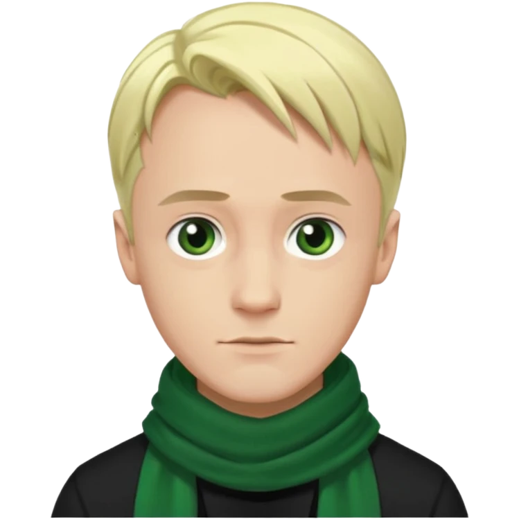 draco malfoy, black shirt,  green scarf emoji