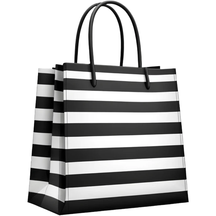 Black and white striped Sephora in the middle of shopping bag emoji