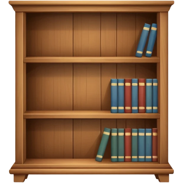 a single-tier bookshelf without books emoji