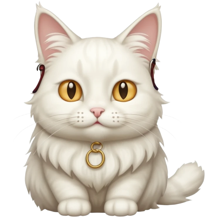 a full-body white cat emoji