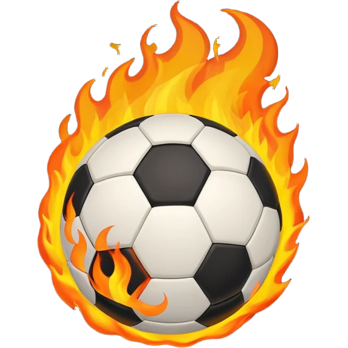 a flaming football emoji