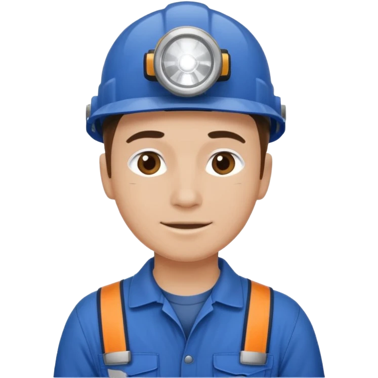 Technician + headlamp + blue jumpsuit, Repair Crew. emoji