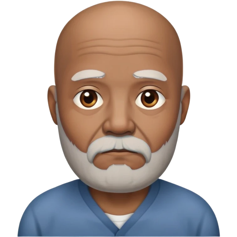 "- Nam
- 70 tuổi
- Da nâu
- Đầu không có tóc
- Râu bạc, mặt buồn
" emoji