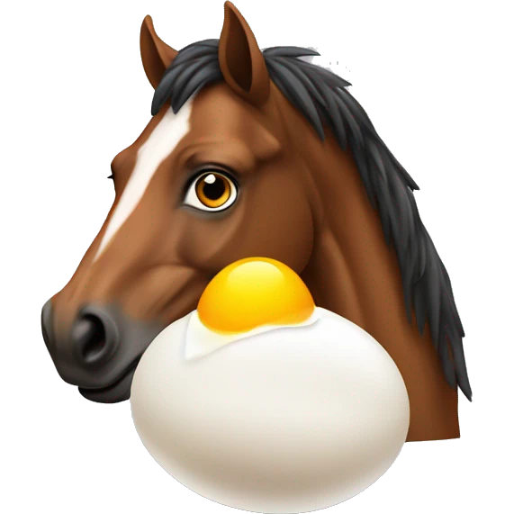 horse with an egg on the head emoji