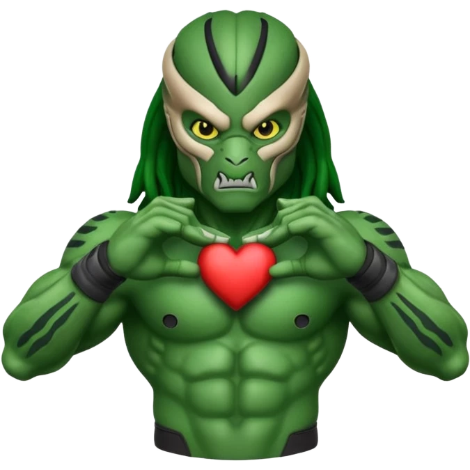 predator making heart sign with hands emoji
