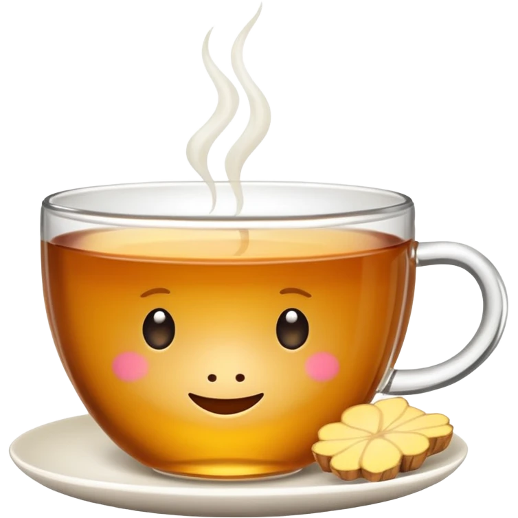 simple cup of tea with ginger root emoji