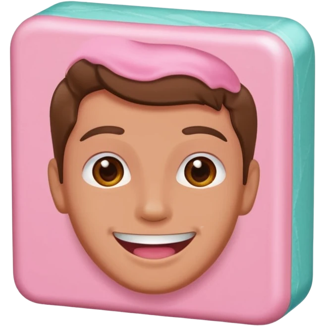 chewing gum But make the face more handsome but i am a gum emoji