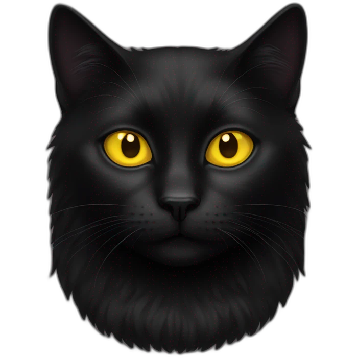 Black cat with yellow eyes emoji