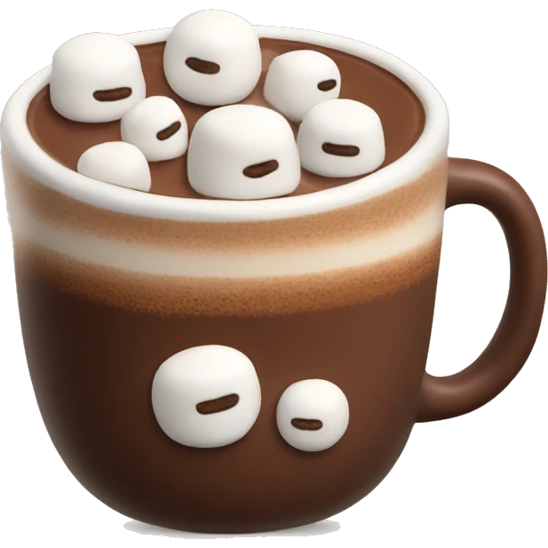 Realistic hot chocolate with marshmallows  emoji