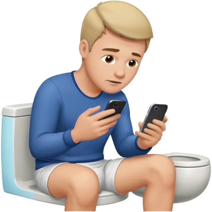 Mann während dem kacken am handy emoji
