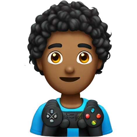 Gamer con cabello rizado emoji
