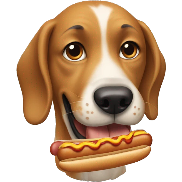 Dog eat hot dog emoji