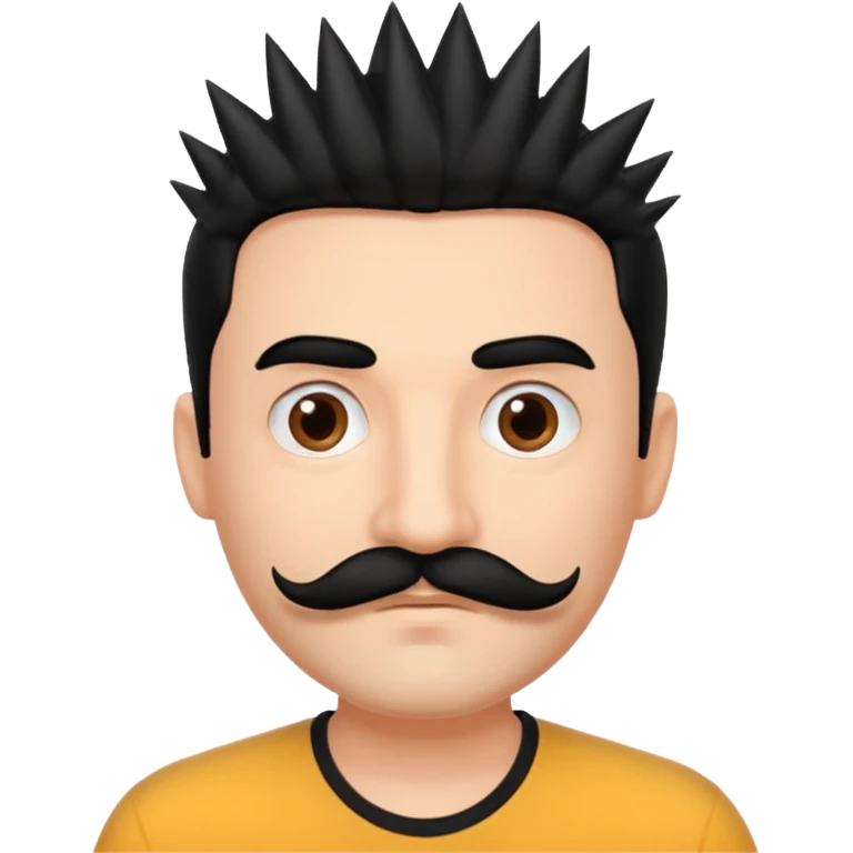 spiky haired mustached man emoji