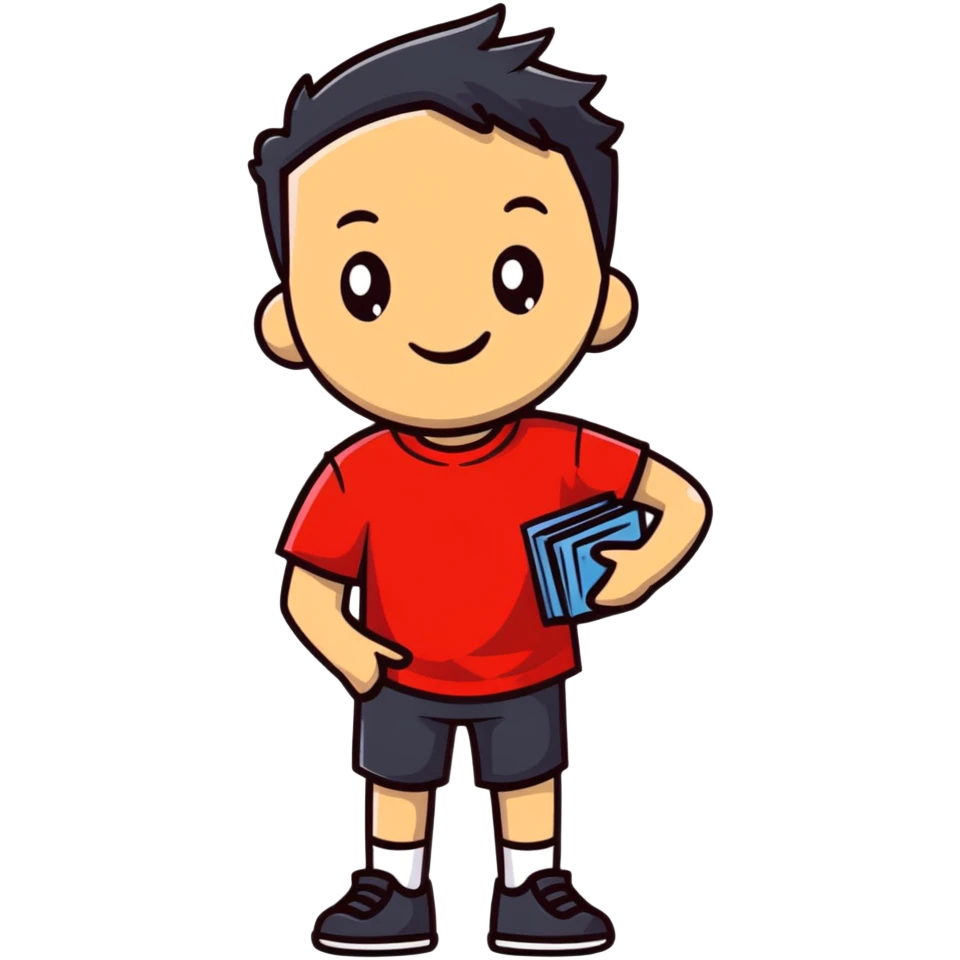 Meno character wearing a red t-shirt emoji