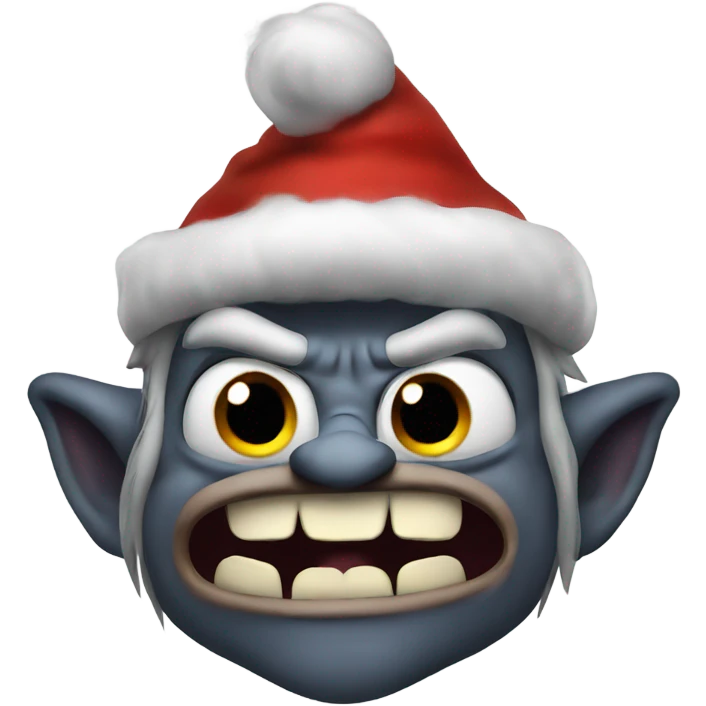 an angry troll celebrating christmas emoji