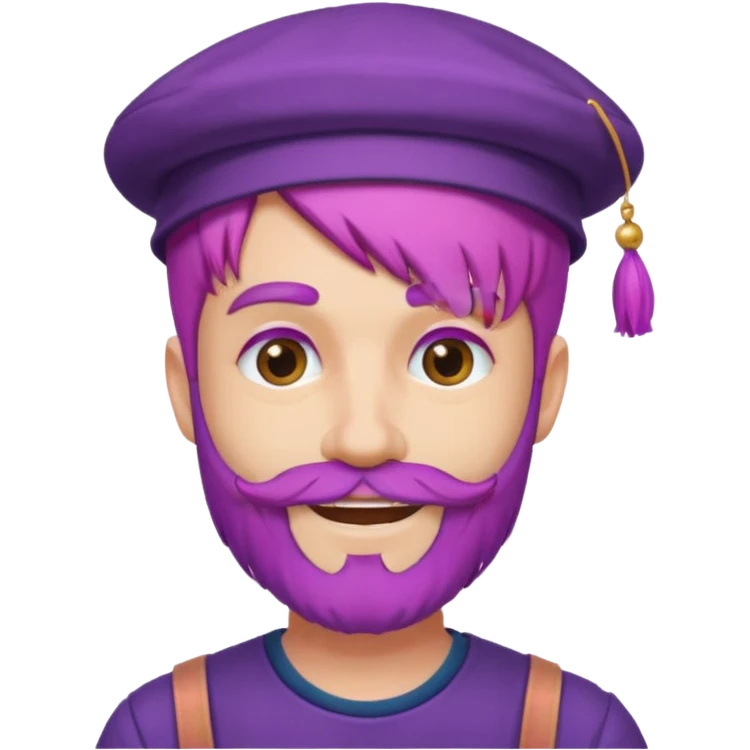 purple bearded, pink haired man with hat emoji