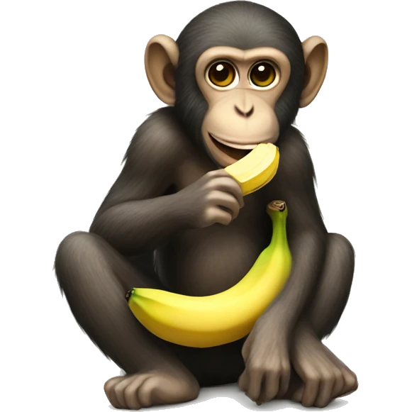 Monkey eating a banana emoji