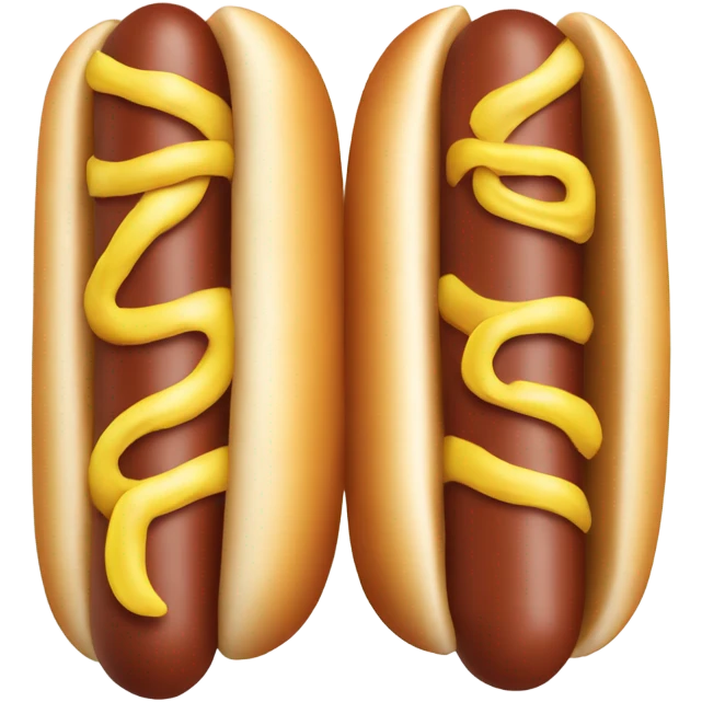 Two hot dogs touching tips emoji
