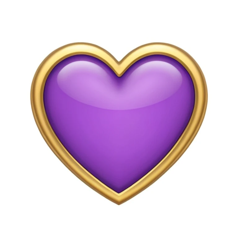 purple heart with a gold outline emoji