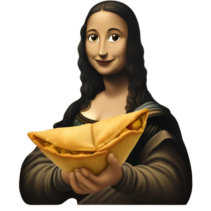 mona lisa eating samosa emoji