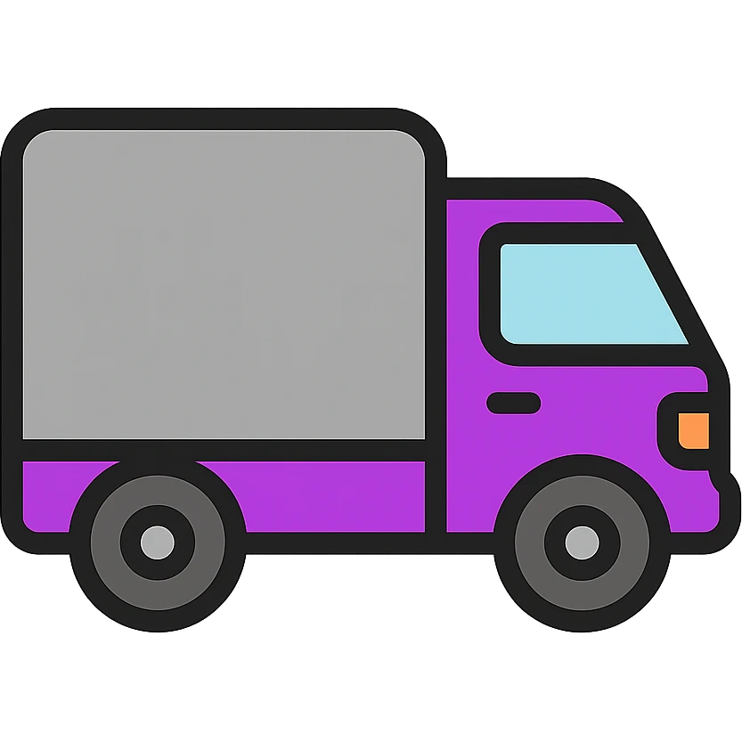 purple and gray truck emoji