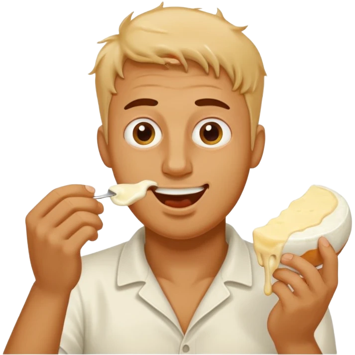 some guy eating 1kg of mozzarella emoji