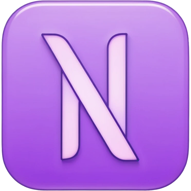 Netflix aesthetic "N" logo in pastel purple with illuminated outline emoji
