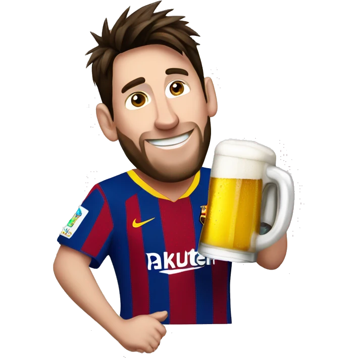 Messi tomando cerveza emoji