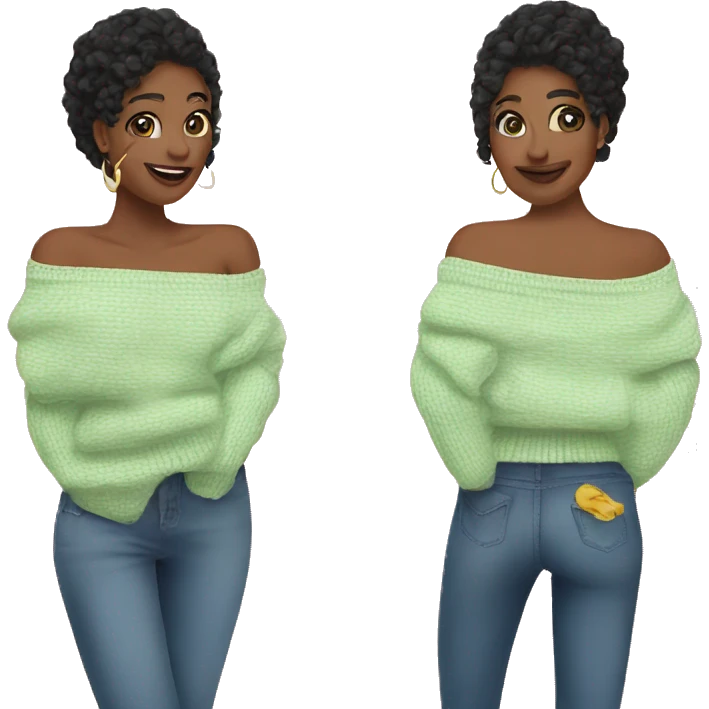 One Off shoulder sweater emoji