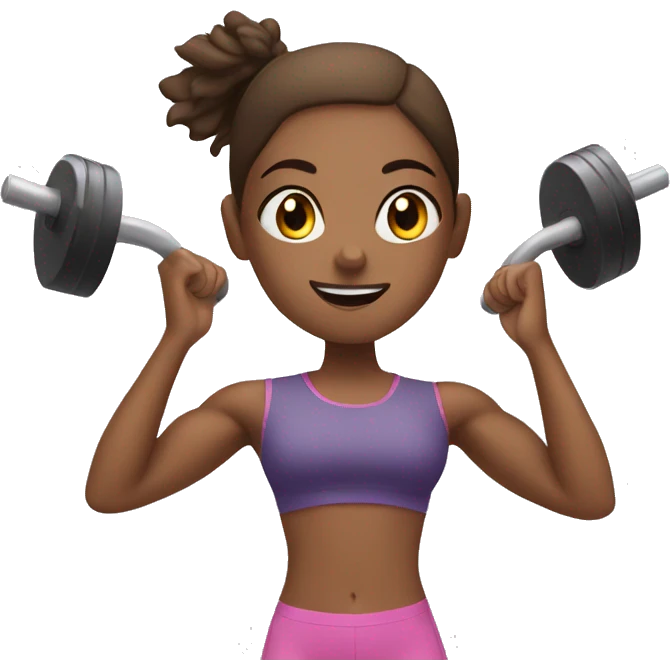Girl training at the gym  emoji
