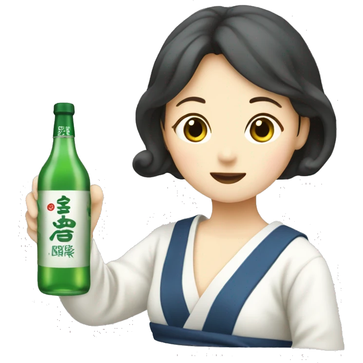 Soju bottle drinking girl emoji